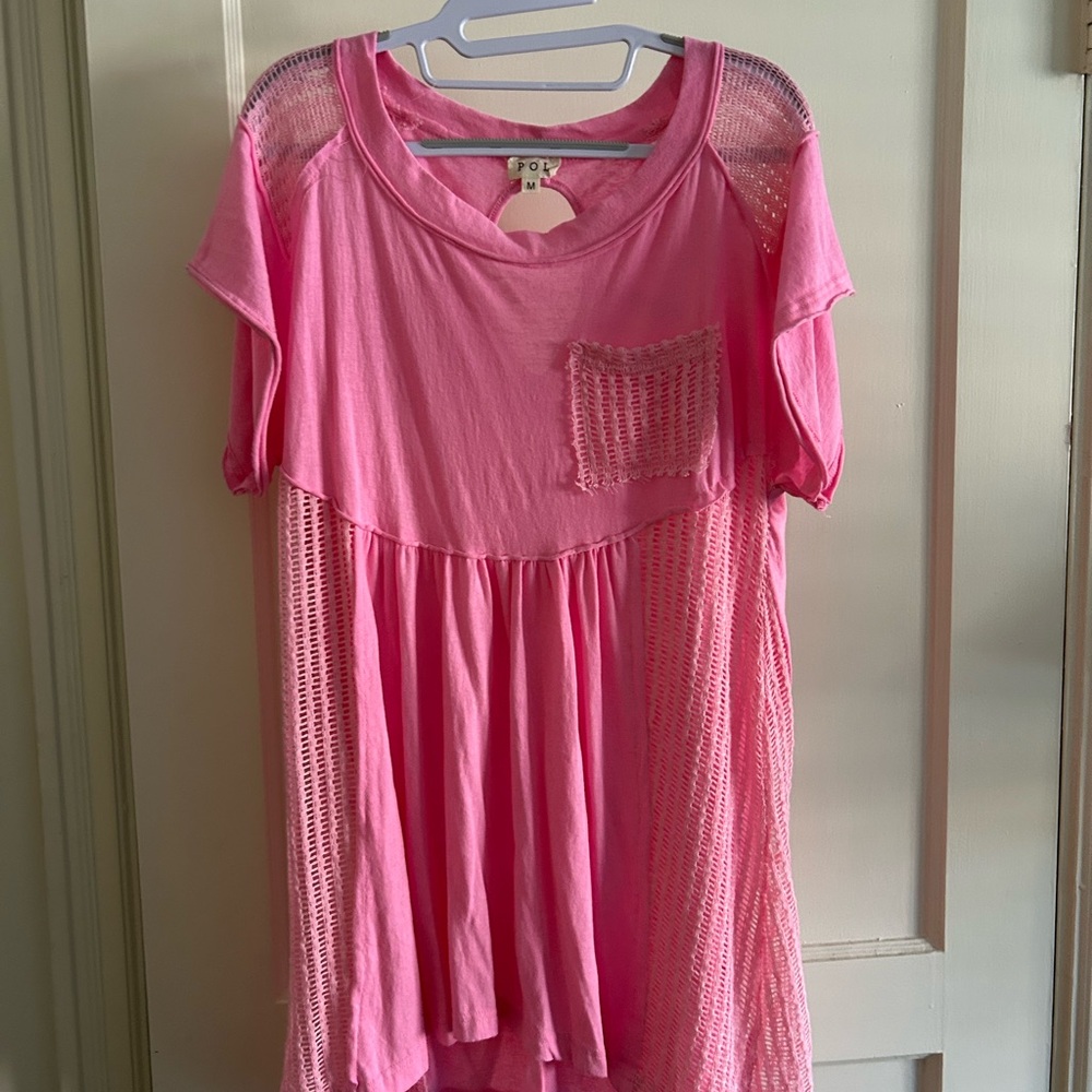 POL Pink Blouse with Lace Details